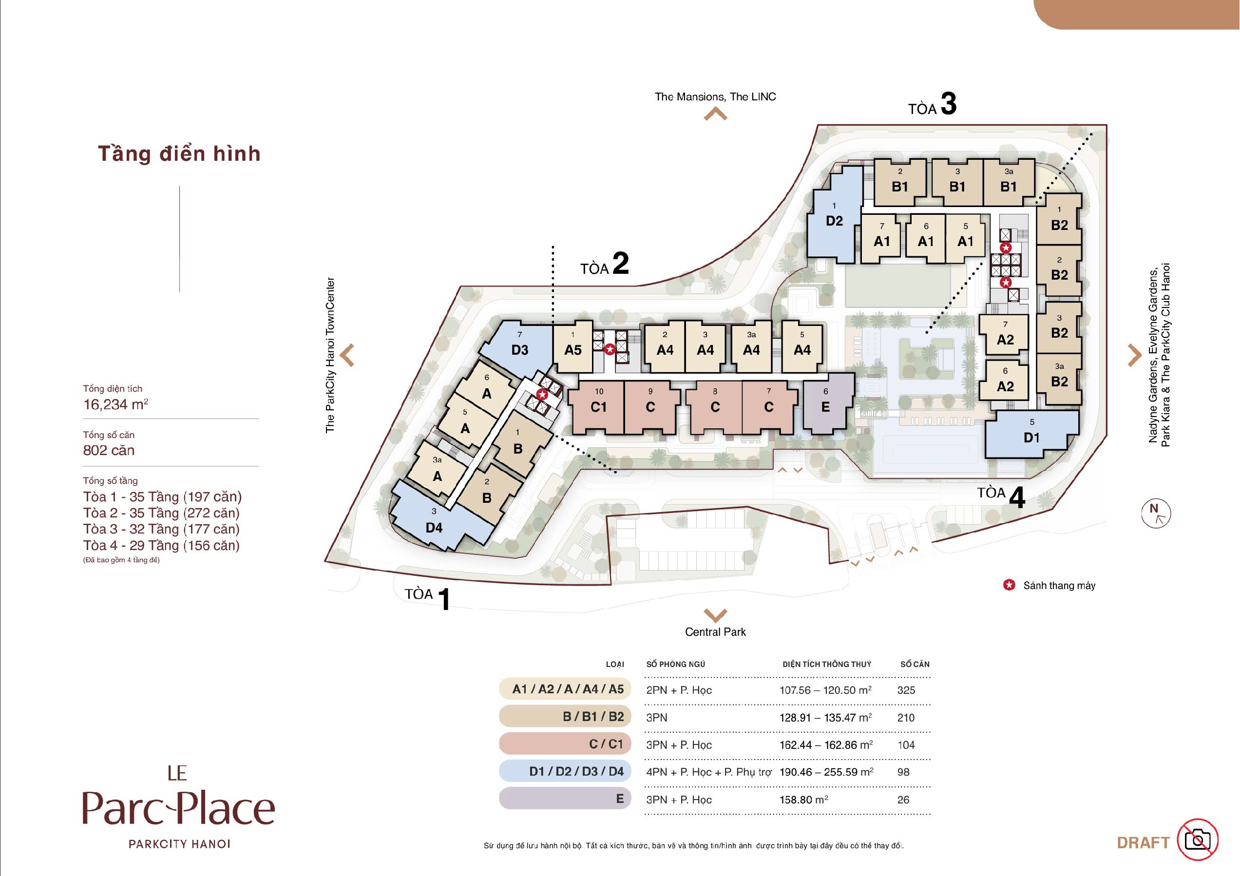 Mặt bằng Le Parc Place 1
